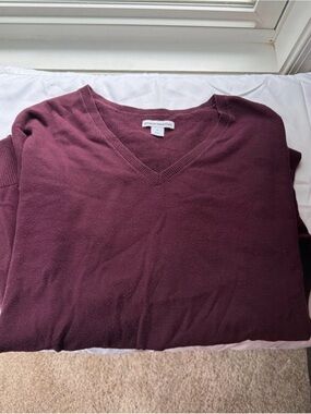 Amazon Essentials V-Neck Sweater in Plum